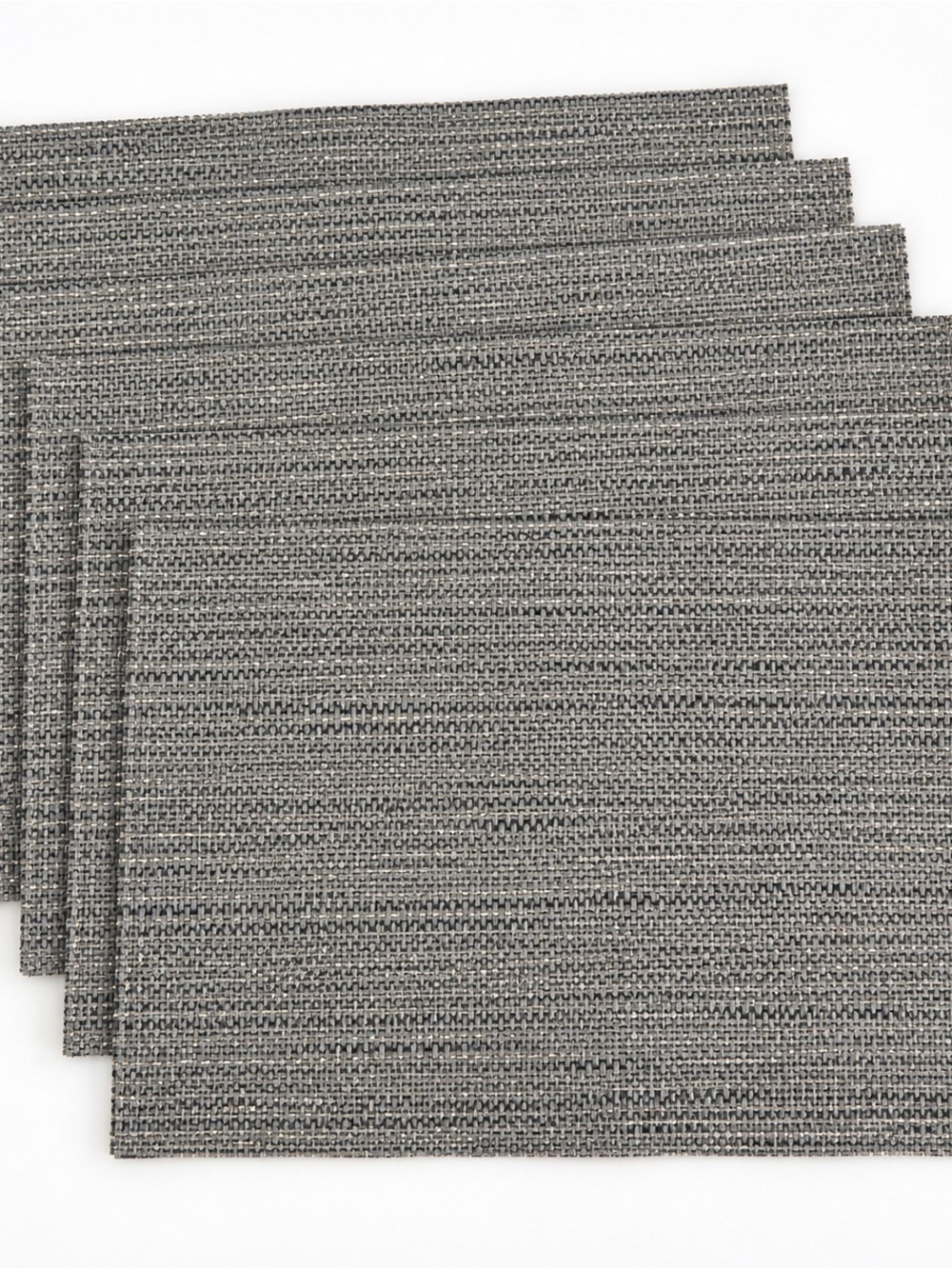 Set of 6 Gray Woven Placemats 19x14 Modern Dining Table